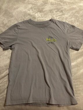 Huk Gray Short Sleeve Tee with Lime Logo
